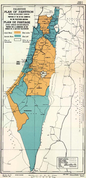 UNSCOP Palestine partition map, 1947
